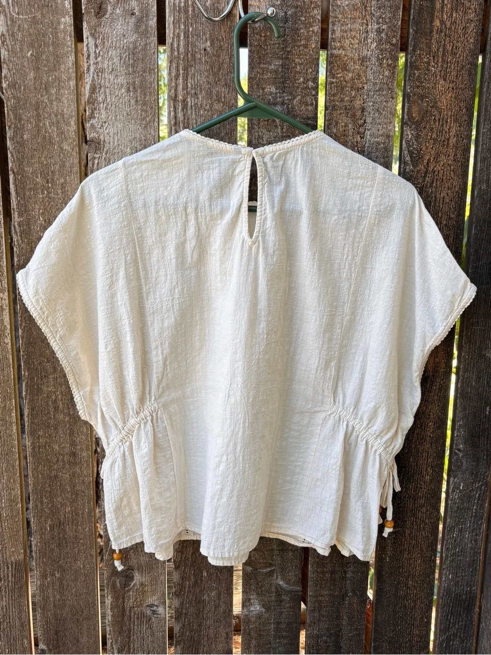 Zara Embroidered Eyelet Top With Side Lacing NWT In Ecru Sz XS